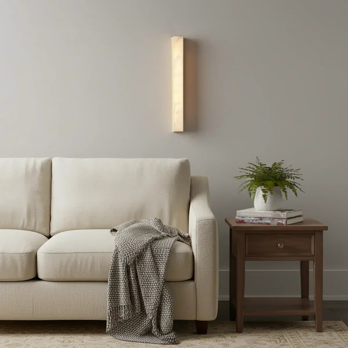Alabaster Emerson Brass Wall Lamp