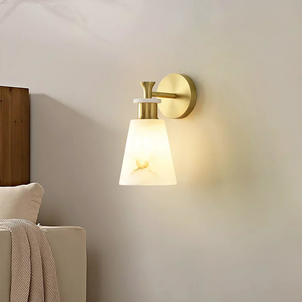 Conical Tapered Alabaster Wall Sconce