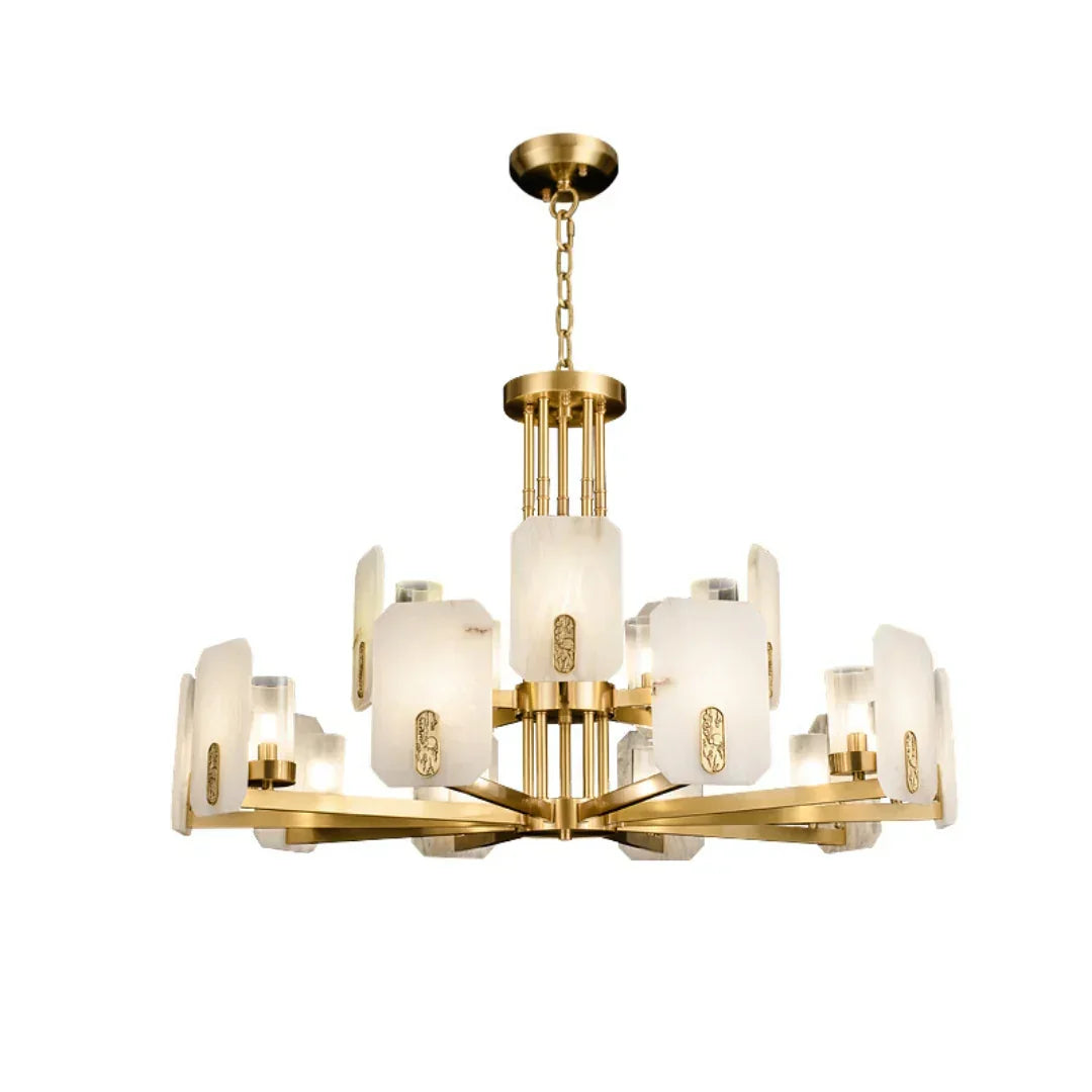 Alabaster Chandelier Copper Luxury