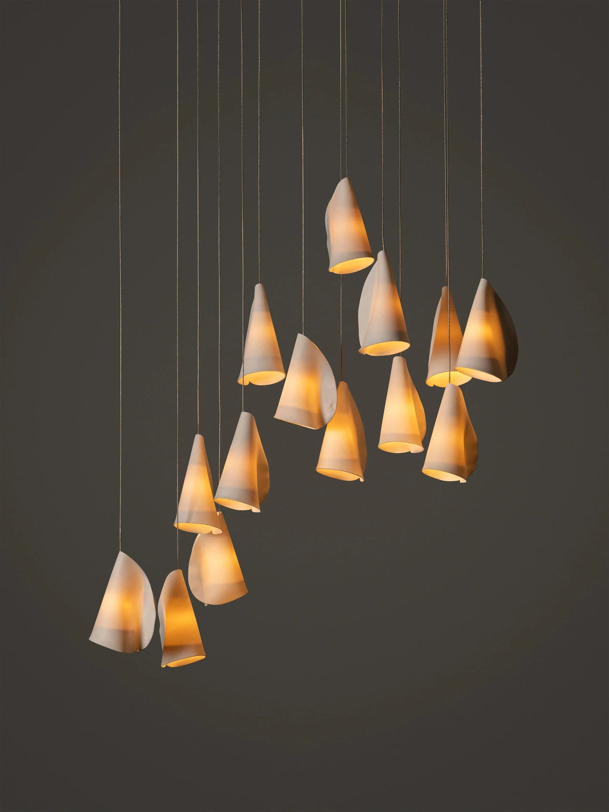 Porcelain Cascade Cluster Pendant Light