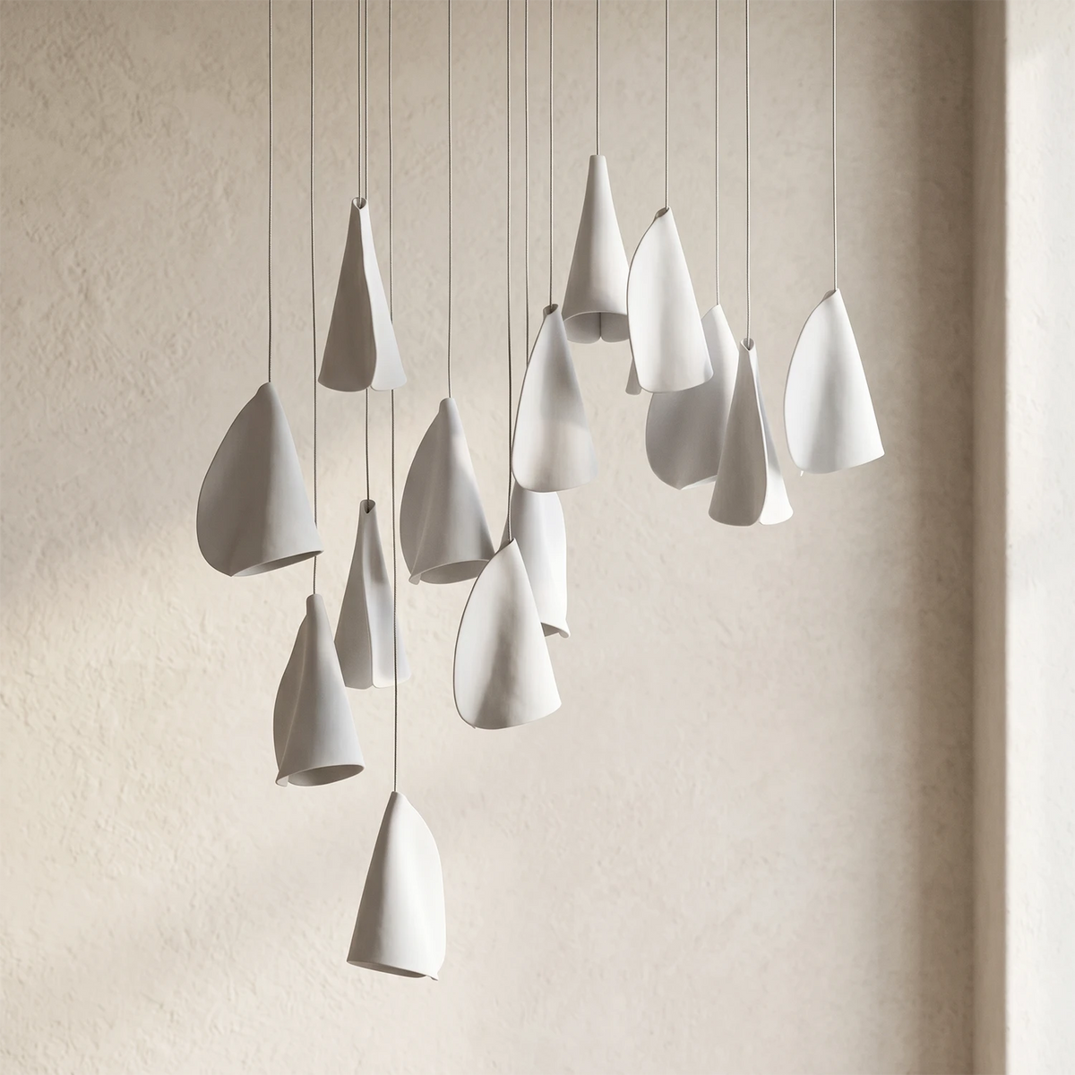 Porcelain Cascade Cluster Pendant Light