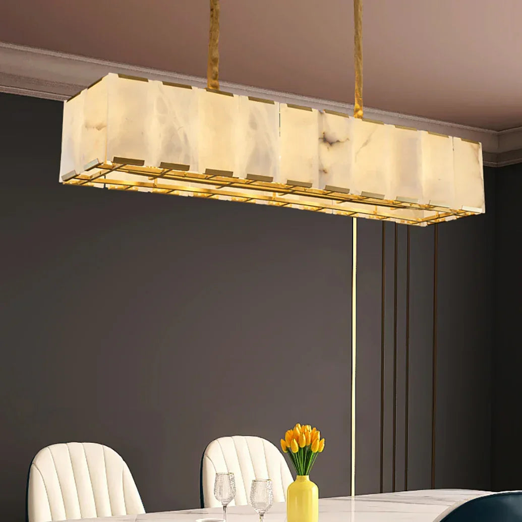 Round Modern Alabaster Chandelier
