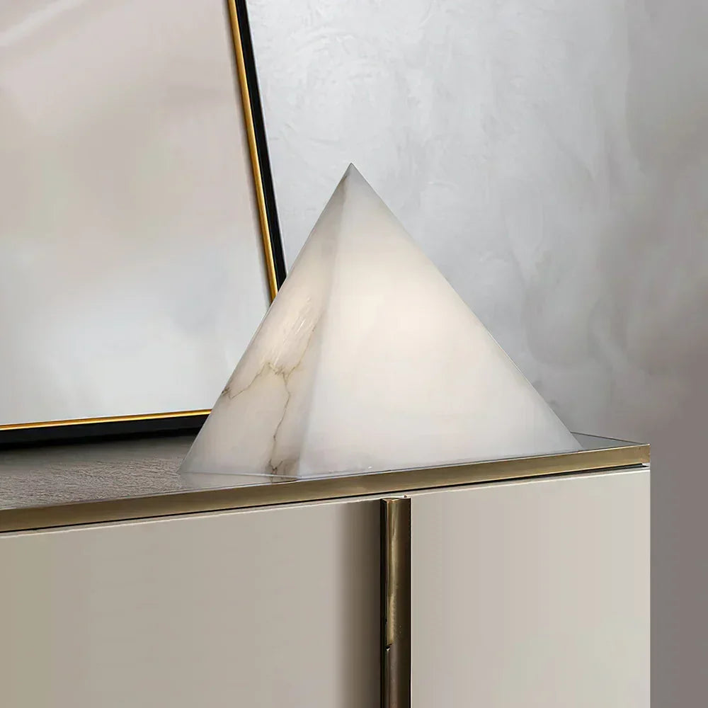 Alabaster Pyramid Table Lamp