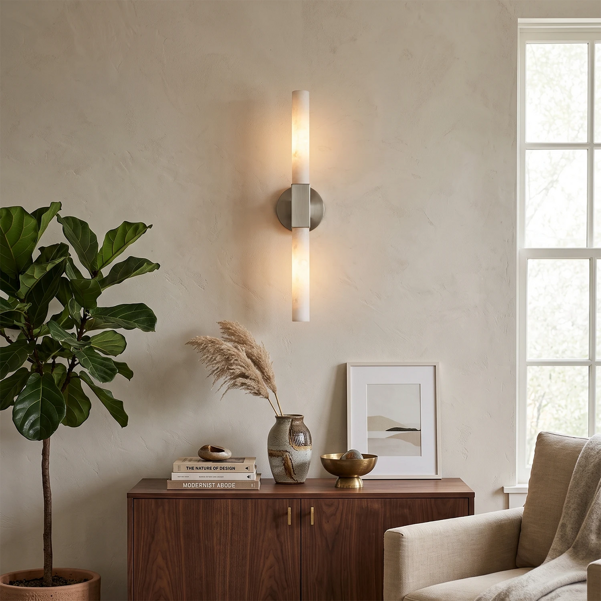Corvin Alabaster Column Wall Sconce