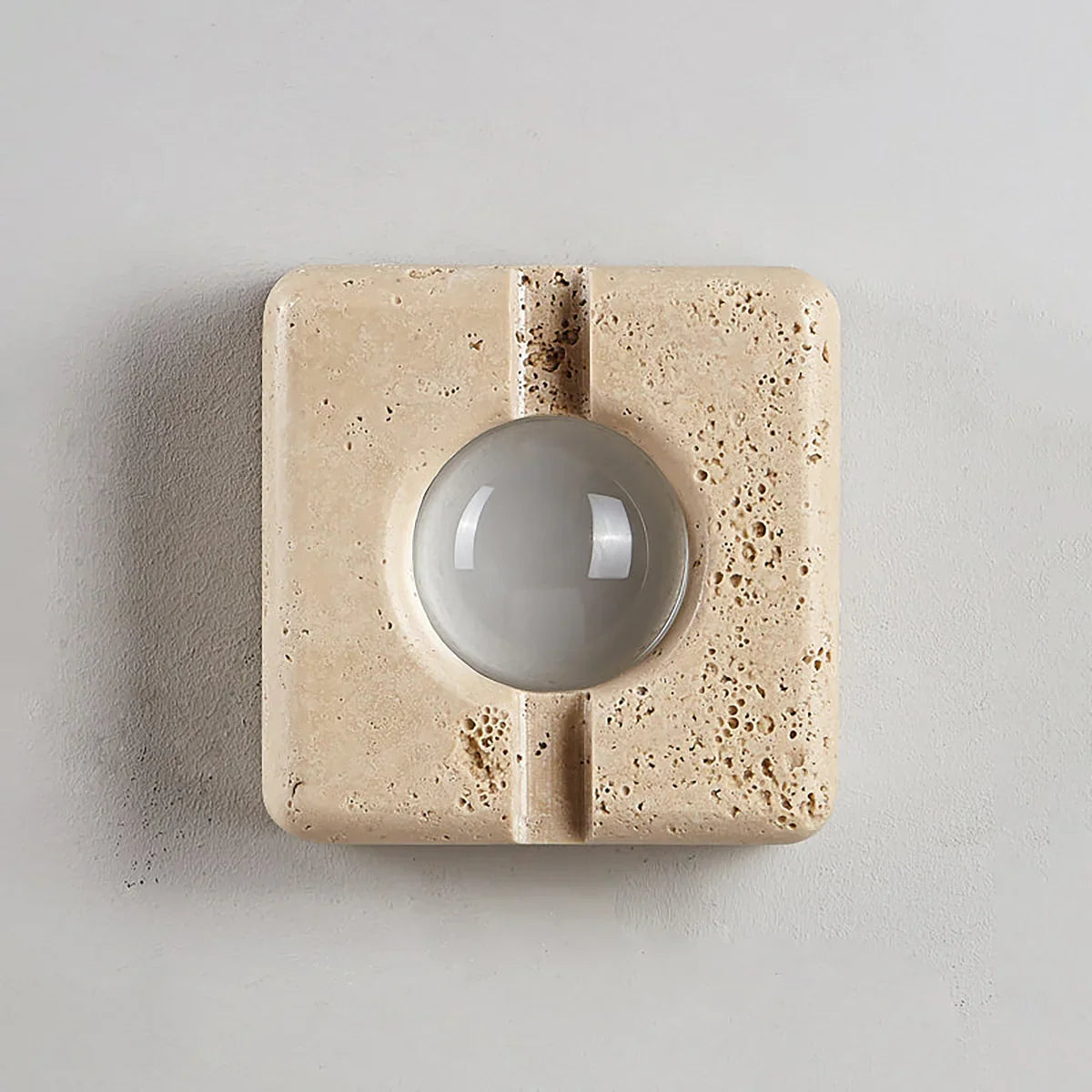 Square Camera Travertine Wall Lamp