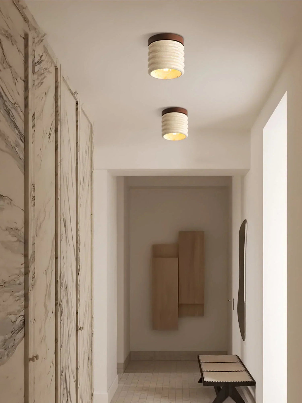 Travertine Vaarnii Ceiling Lamp