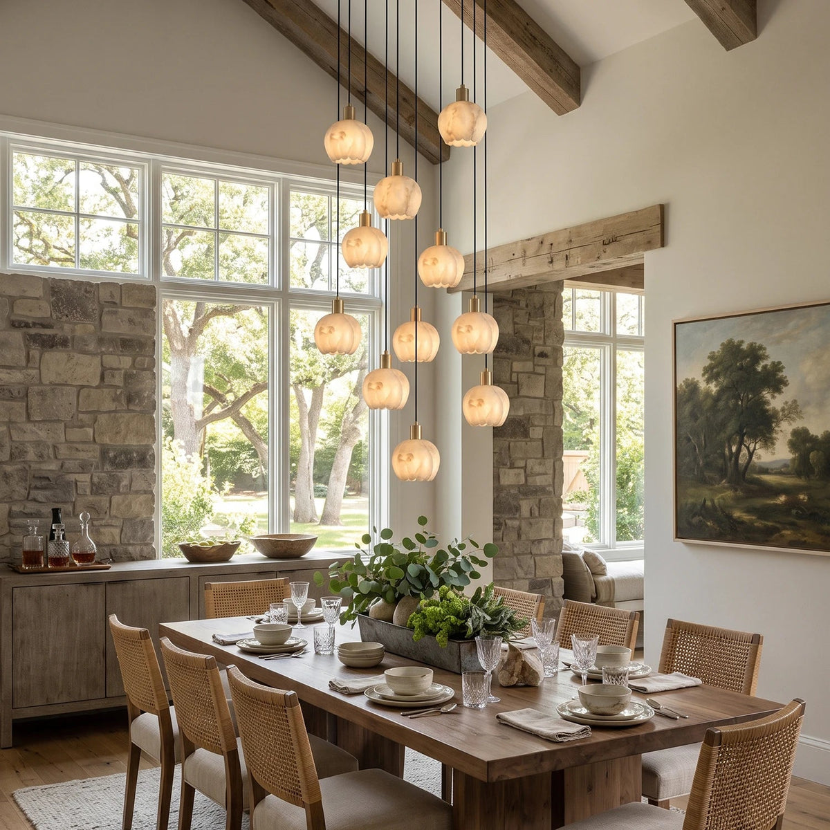 Alabaster Petal Cluster Chandelier