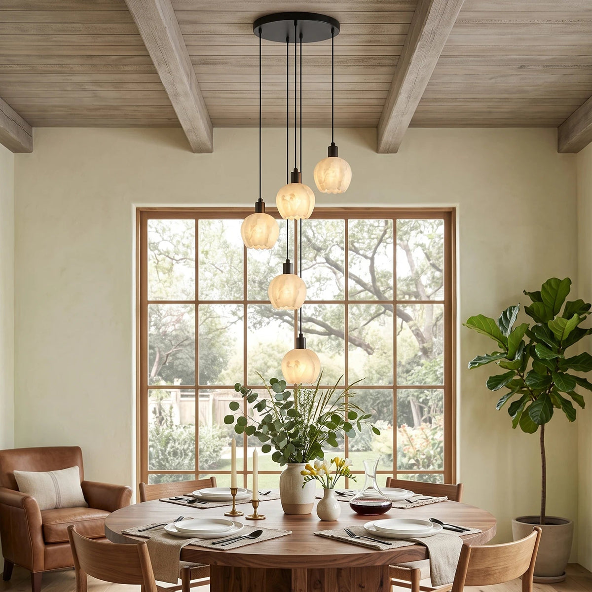 Alabaster Petal Cluster Chandelier