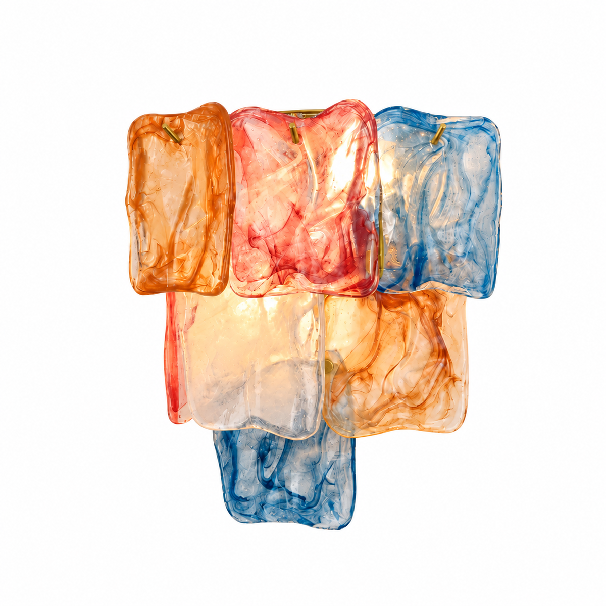 Marea Fold three-tier art glass wall sconce colorful gold