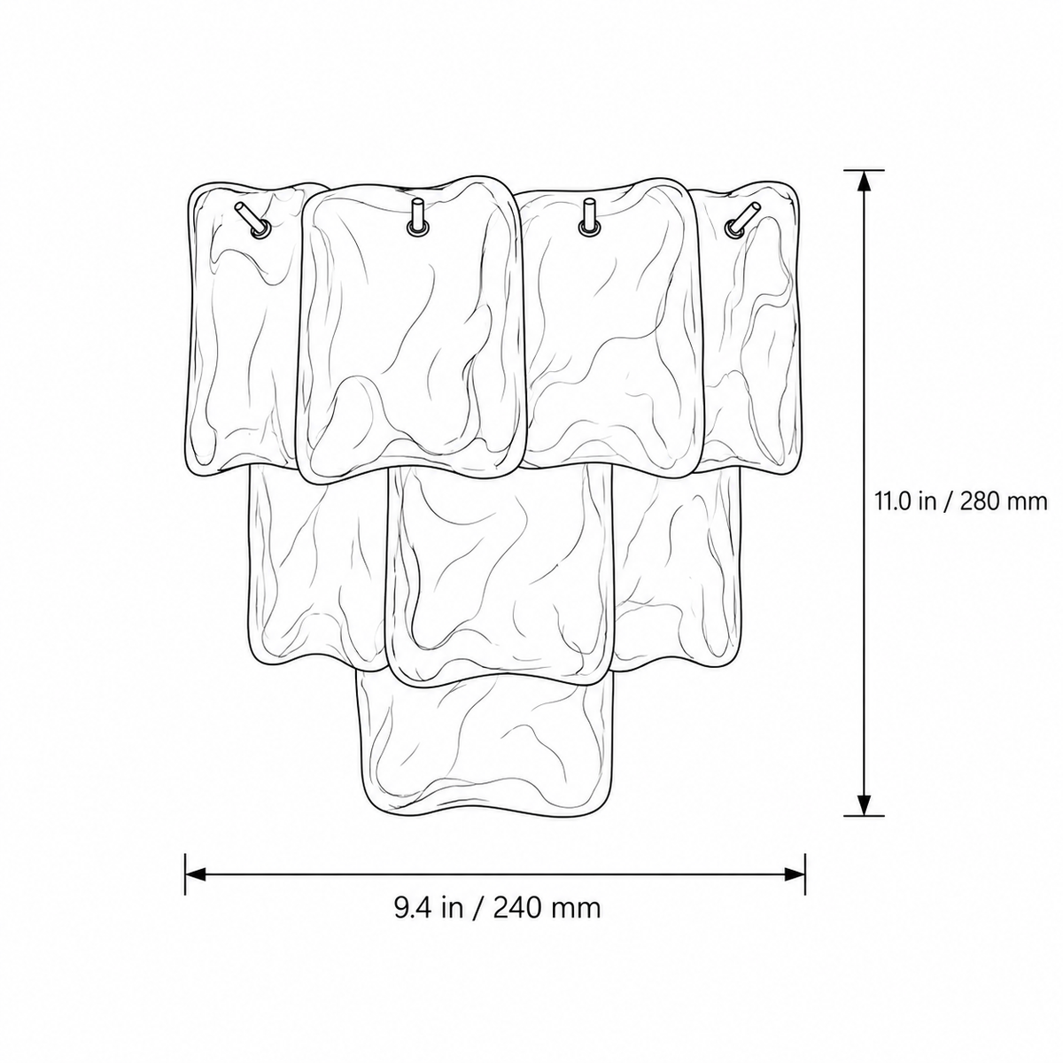 Marea Fold dimensions: width 240 mm and height 280 mm