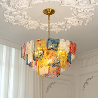 Celestine Gold glass chandelier lifestyle view in a classic interior