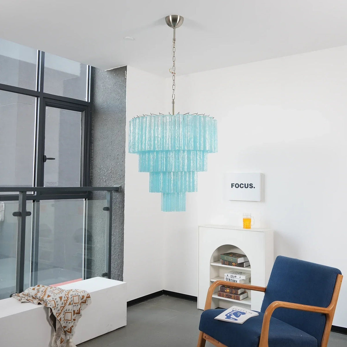 Addis Star-Shaped Glass Tubes Chandelier
