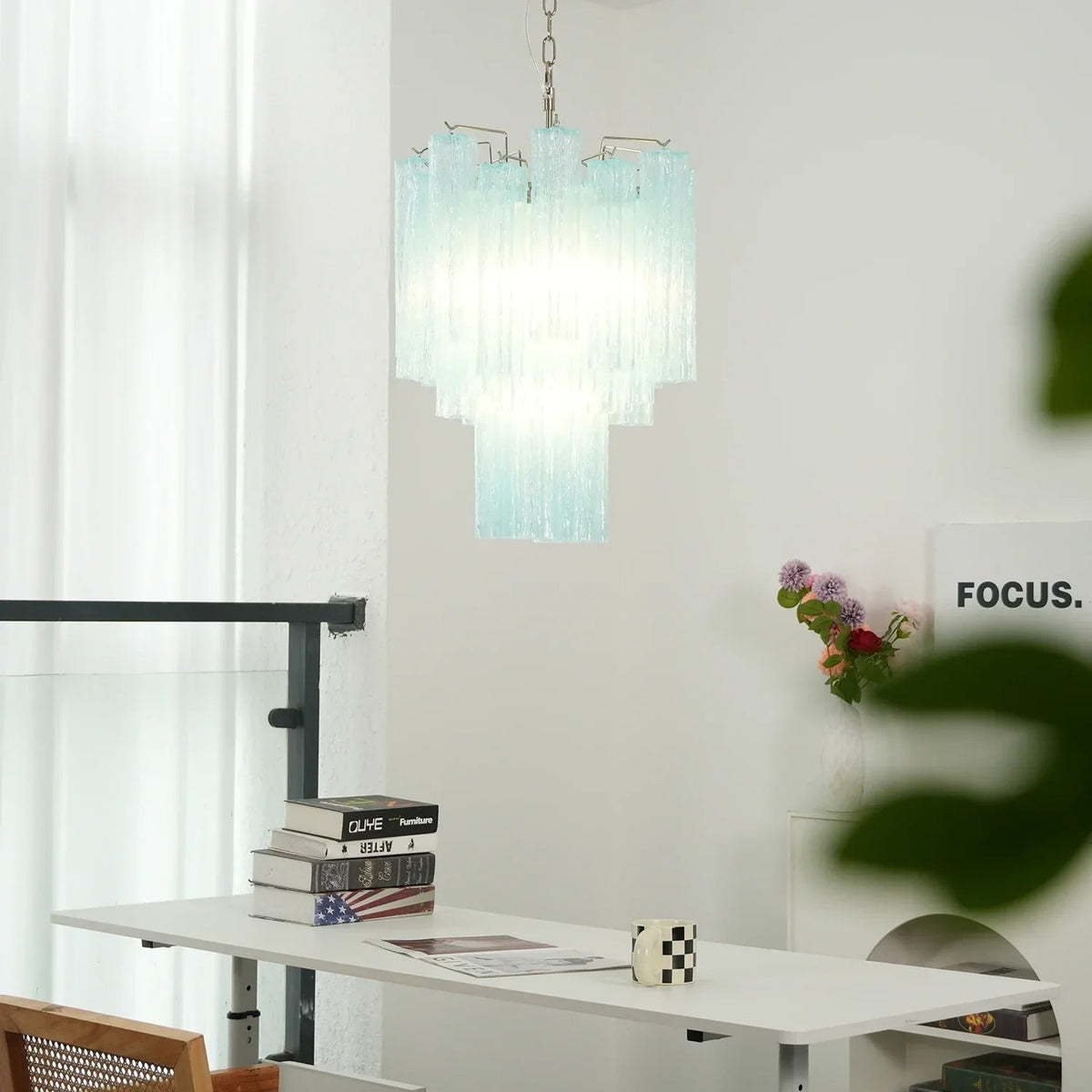 Addis Star-Shaped Glass Tubes Chandelier
