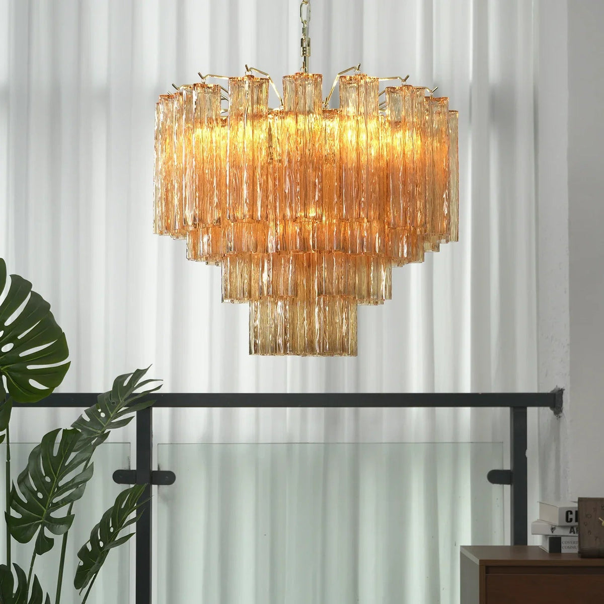 Addis Star-Shaped Glass Tubes Chandelier