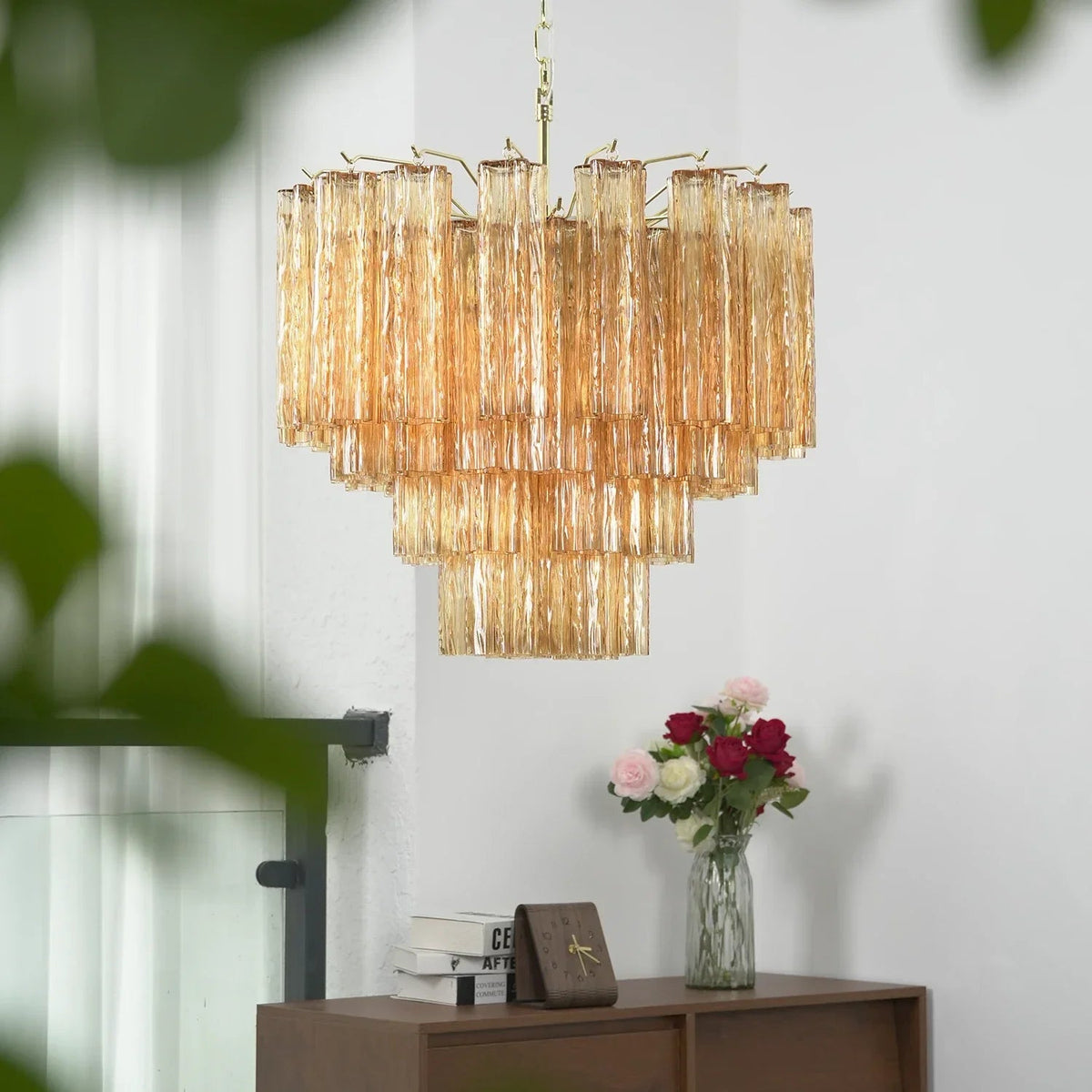 Addis Star-Shaped Glass Tubes Chandelier