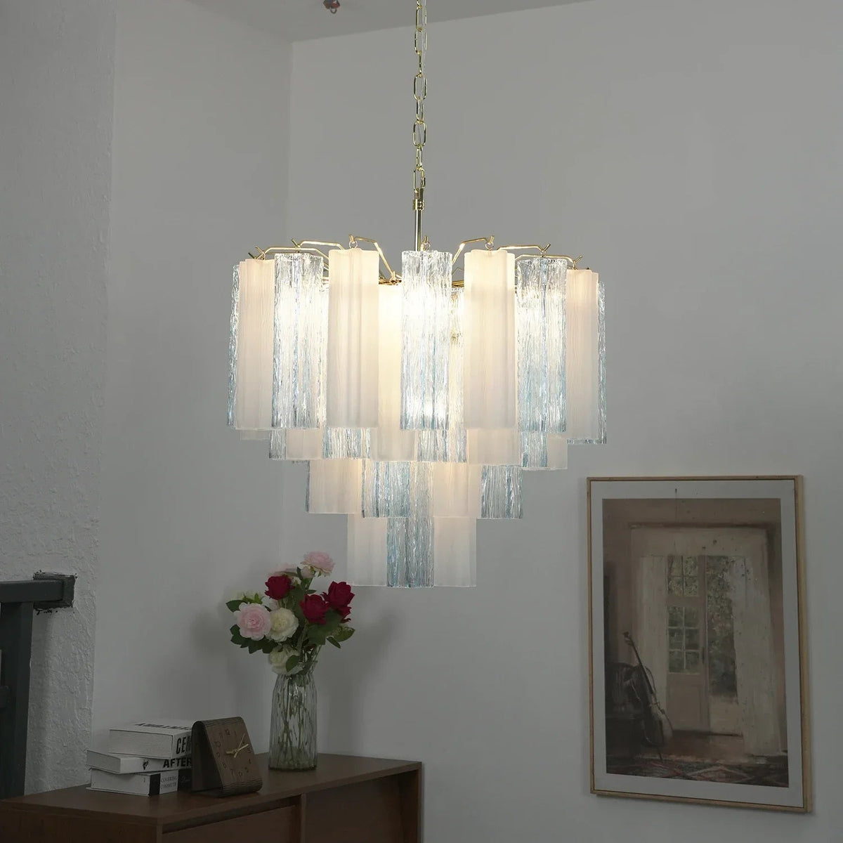 Addis Star-Shaped Glass Tubes Chandelier