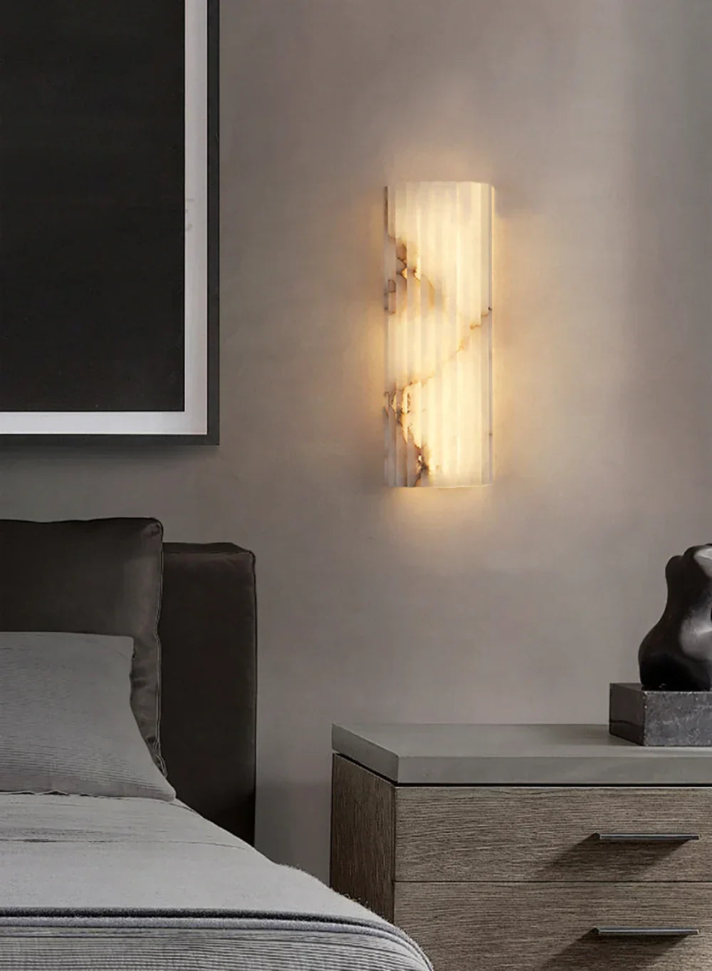Alabaster Alvia Striped Wall Light