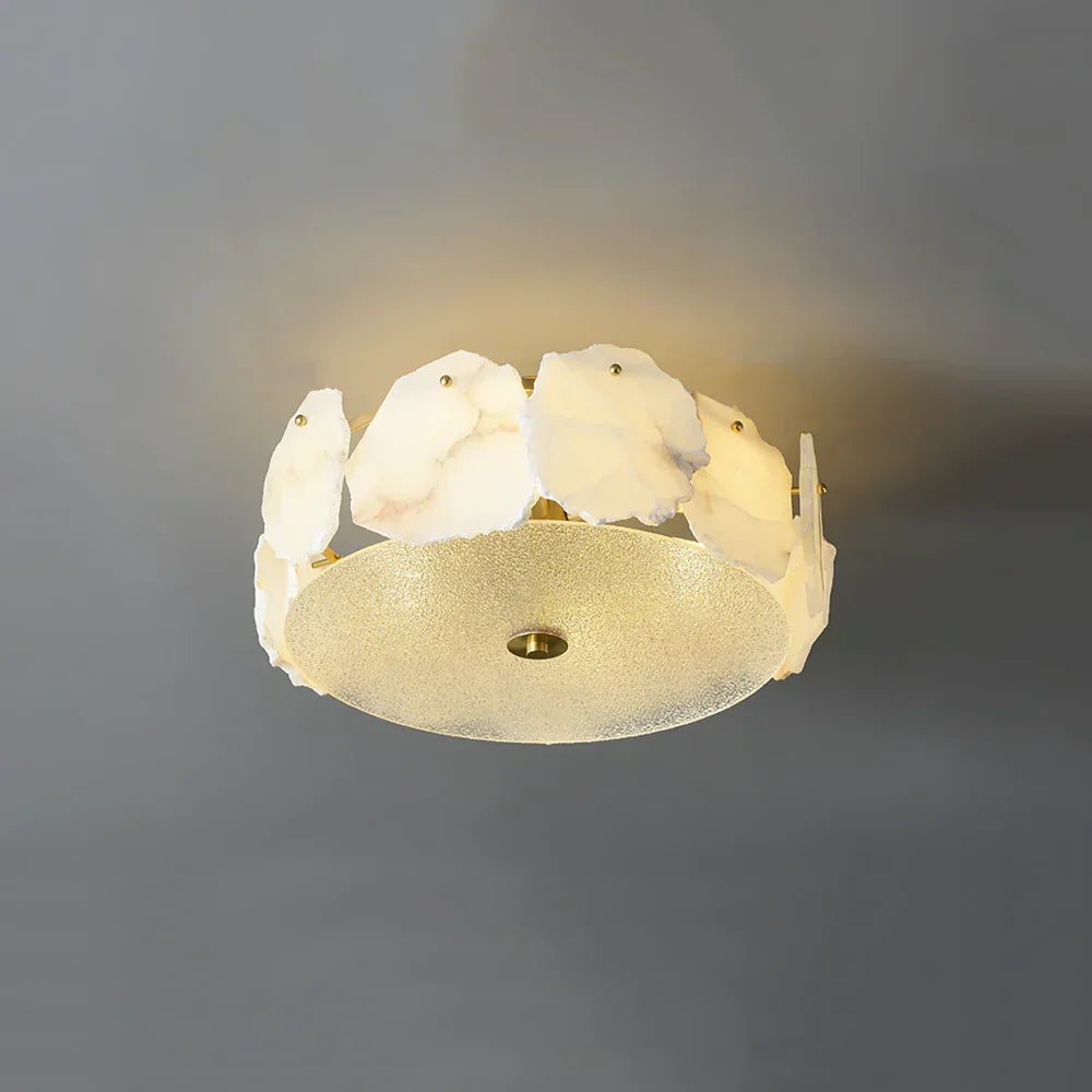 Alabaster Artze Brass Ceiling Light