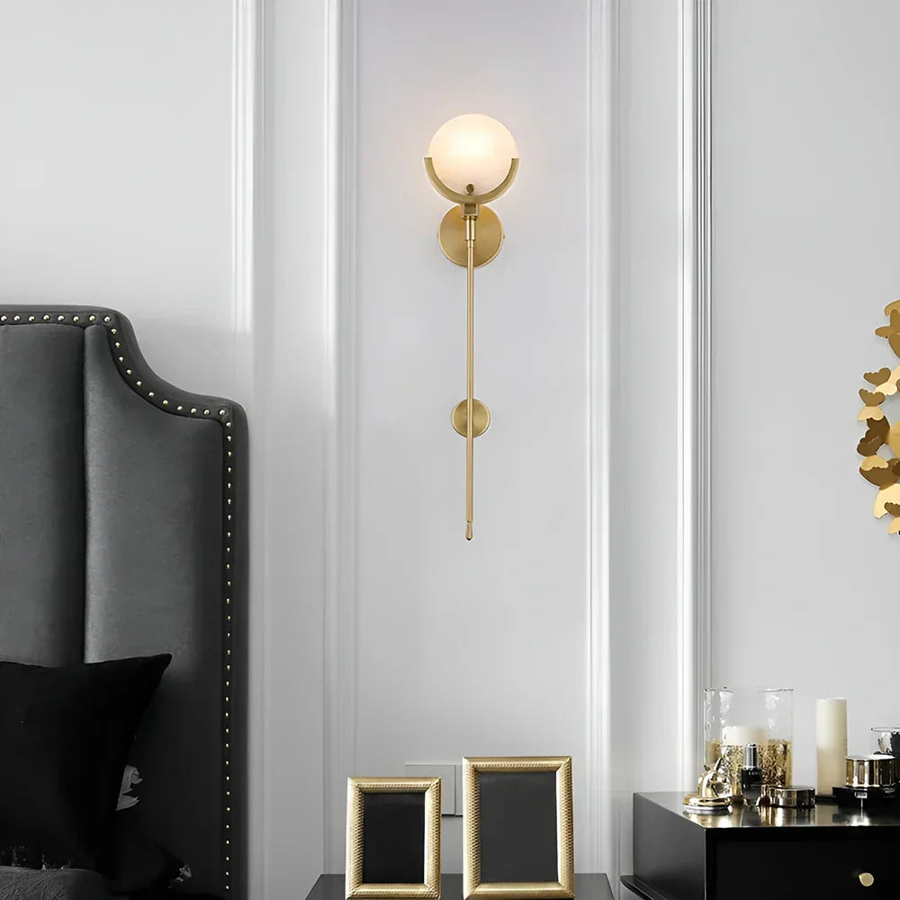 Alabaster Ava Brass Wall Lamp