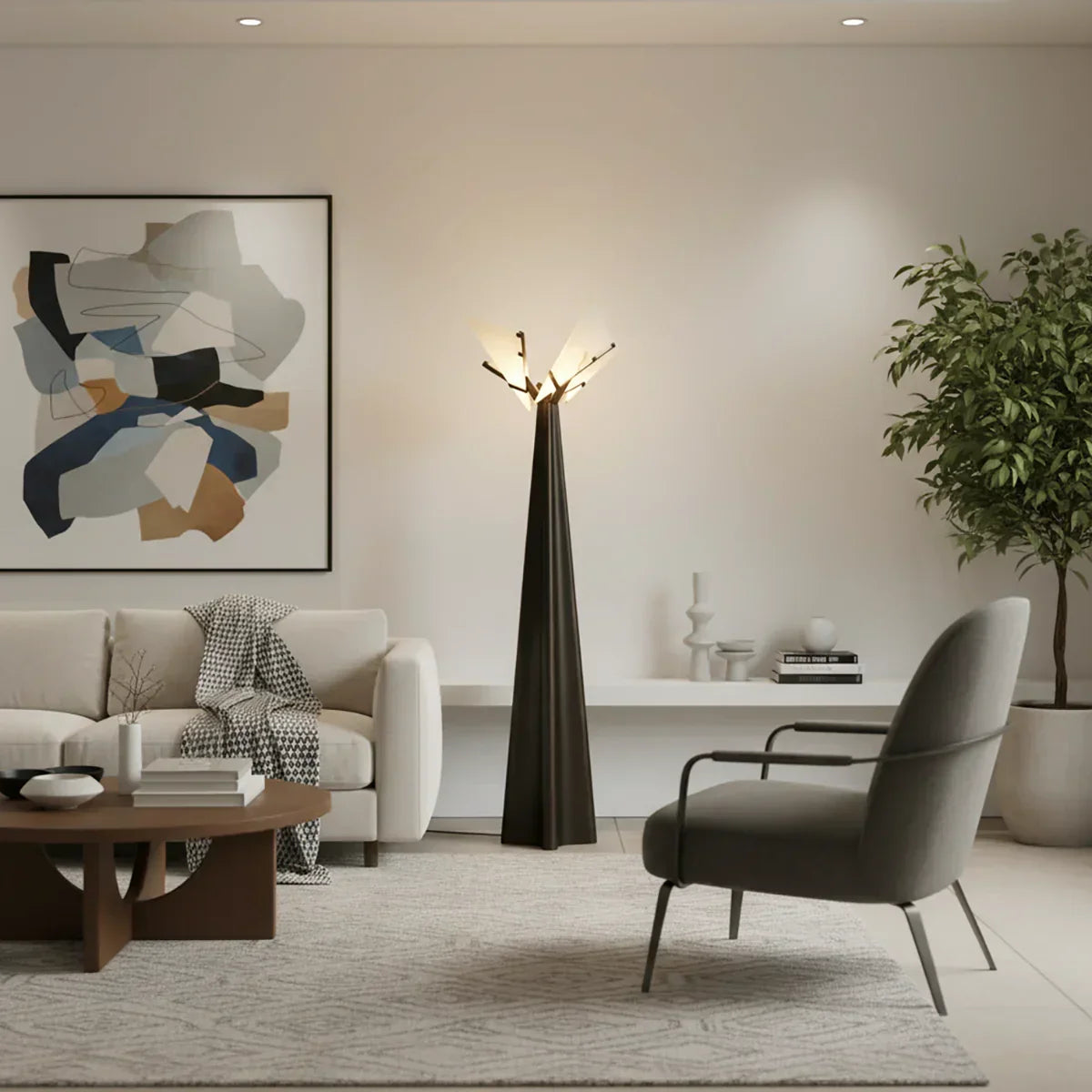 Alabaster Black Floor Lamp