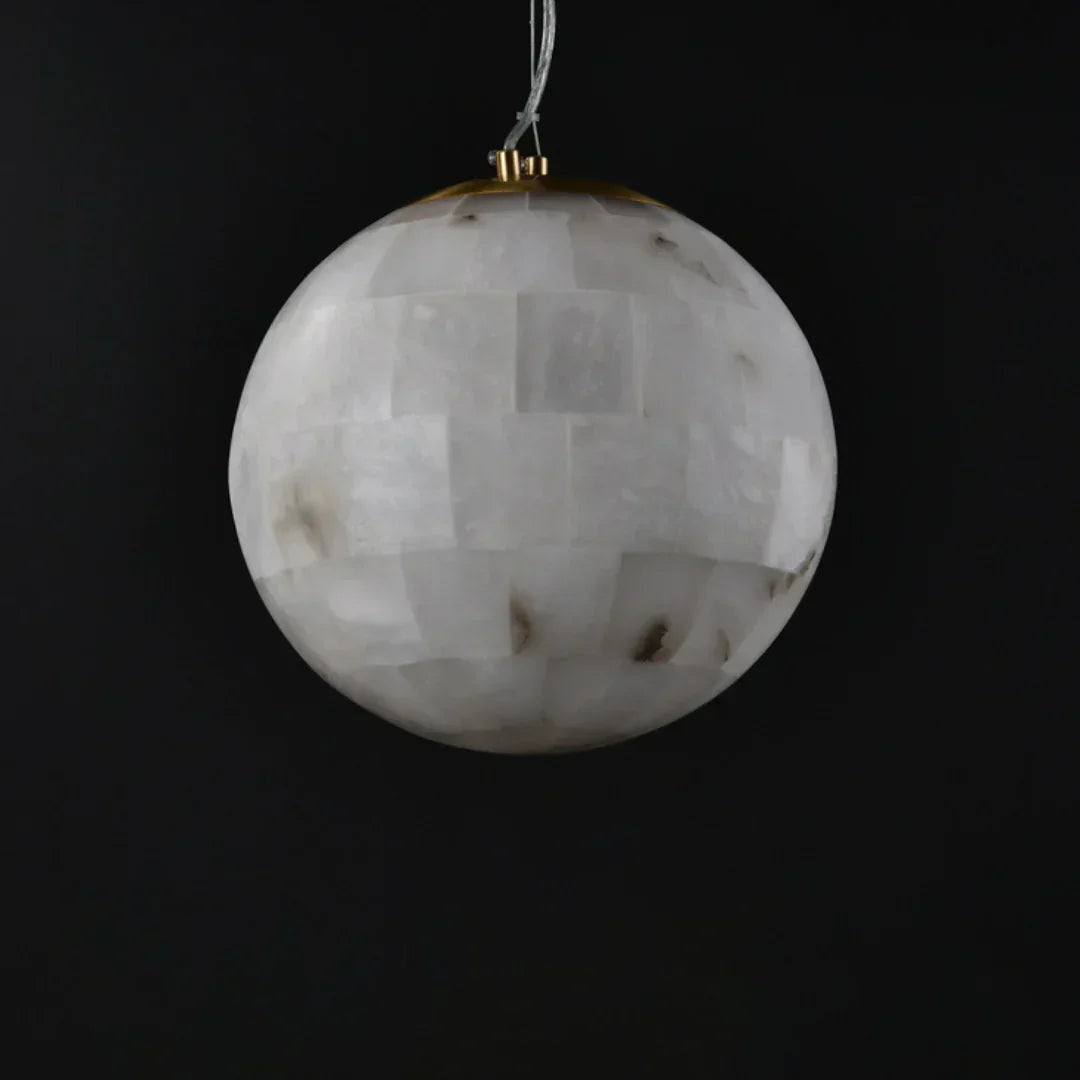 Alabaster Ball Pendant Light