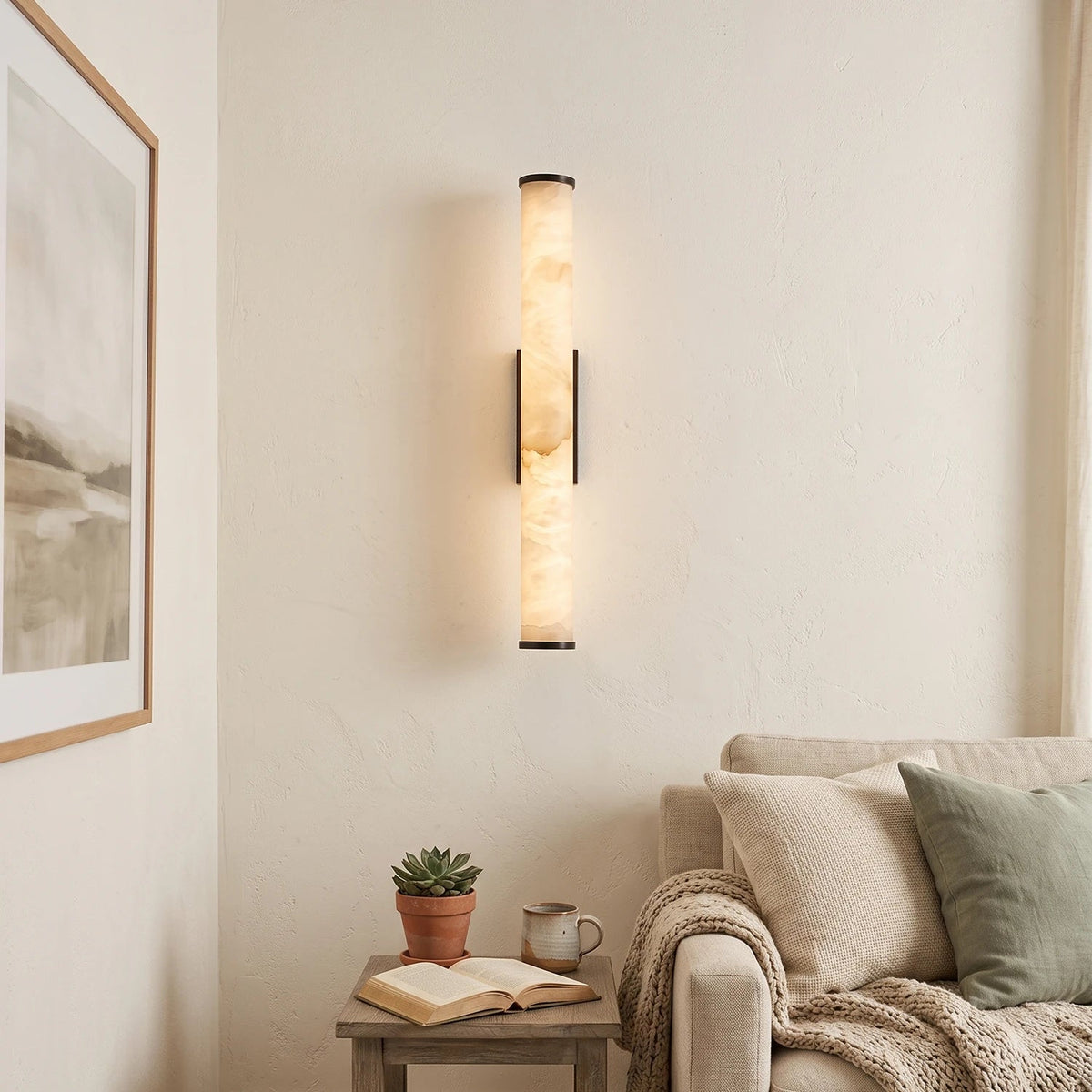 Alabaster Callisto Cylindrical Wall Lamp