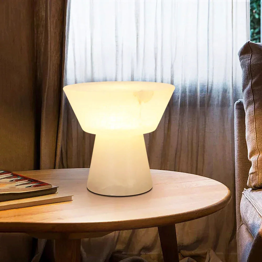 Alabaster Conical Table Lamp