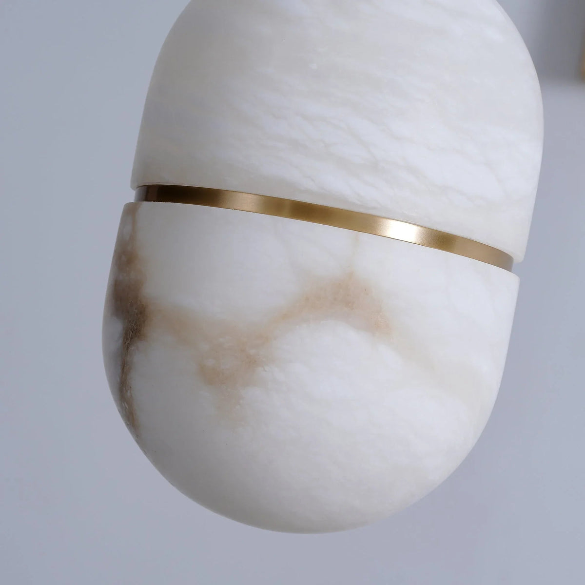 Alabaster Capsule Shaped Oval Pendant Lamp