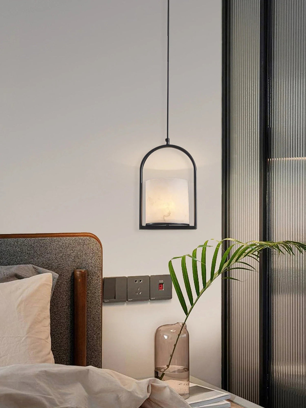Alabaster Cylinder Pendant Light