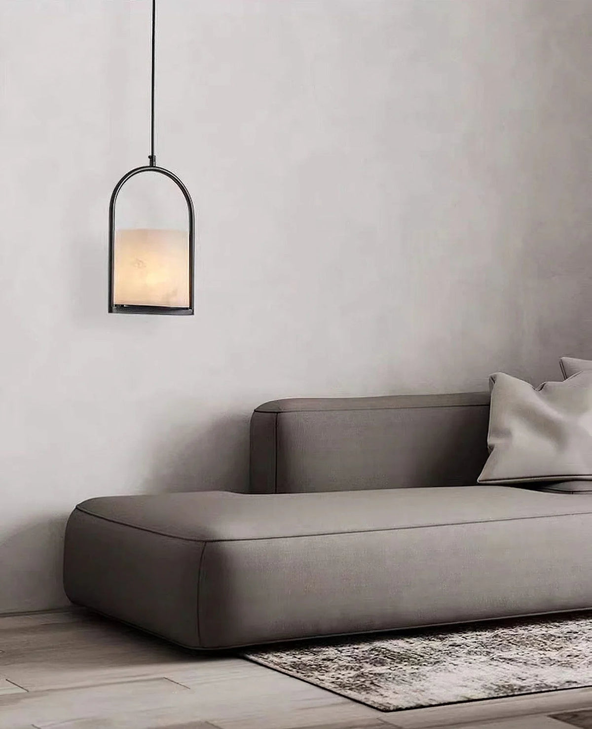 Alabaster Cylinder Pendant Light