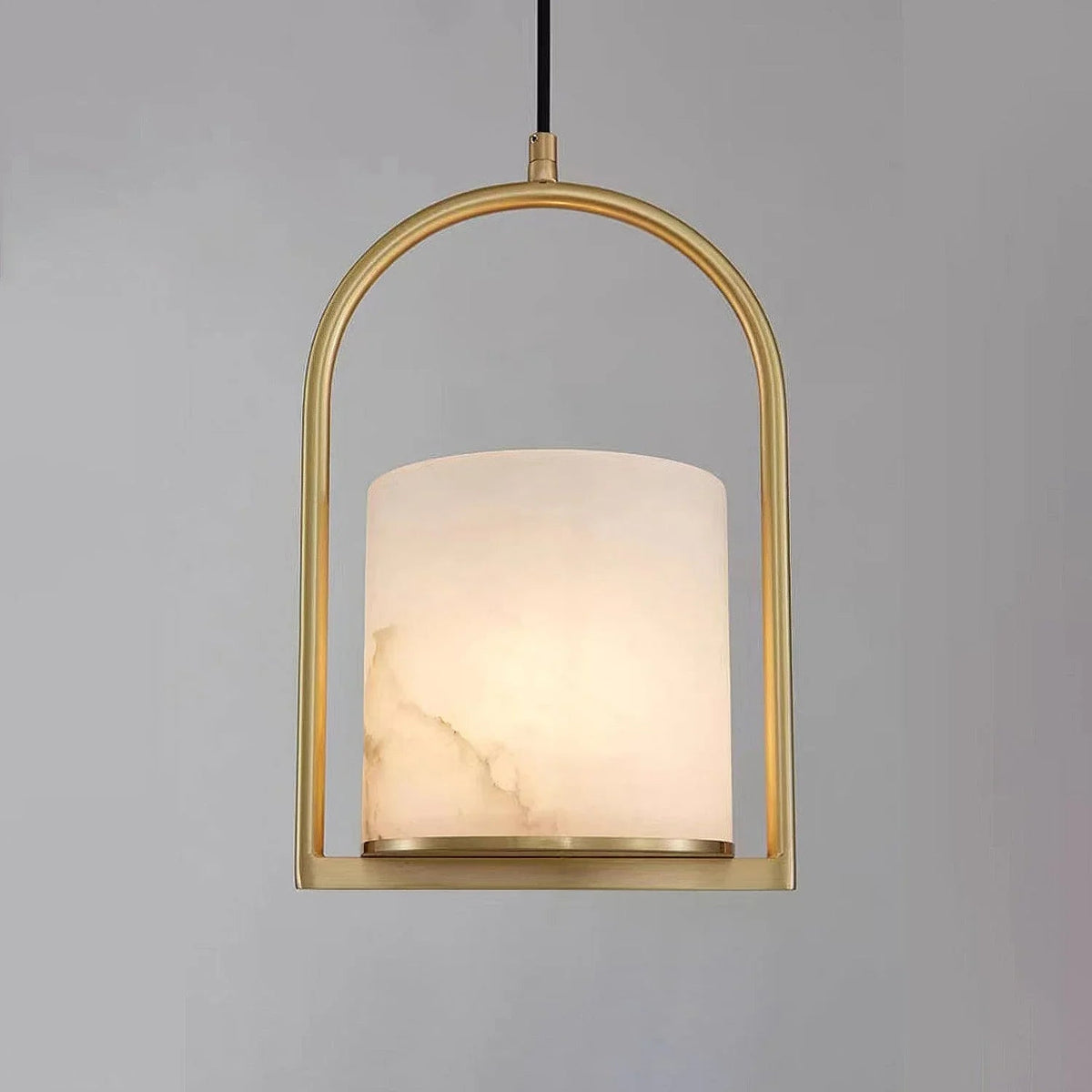 Alabaster Cylinder Pendant Light