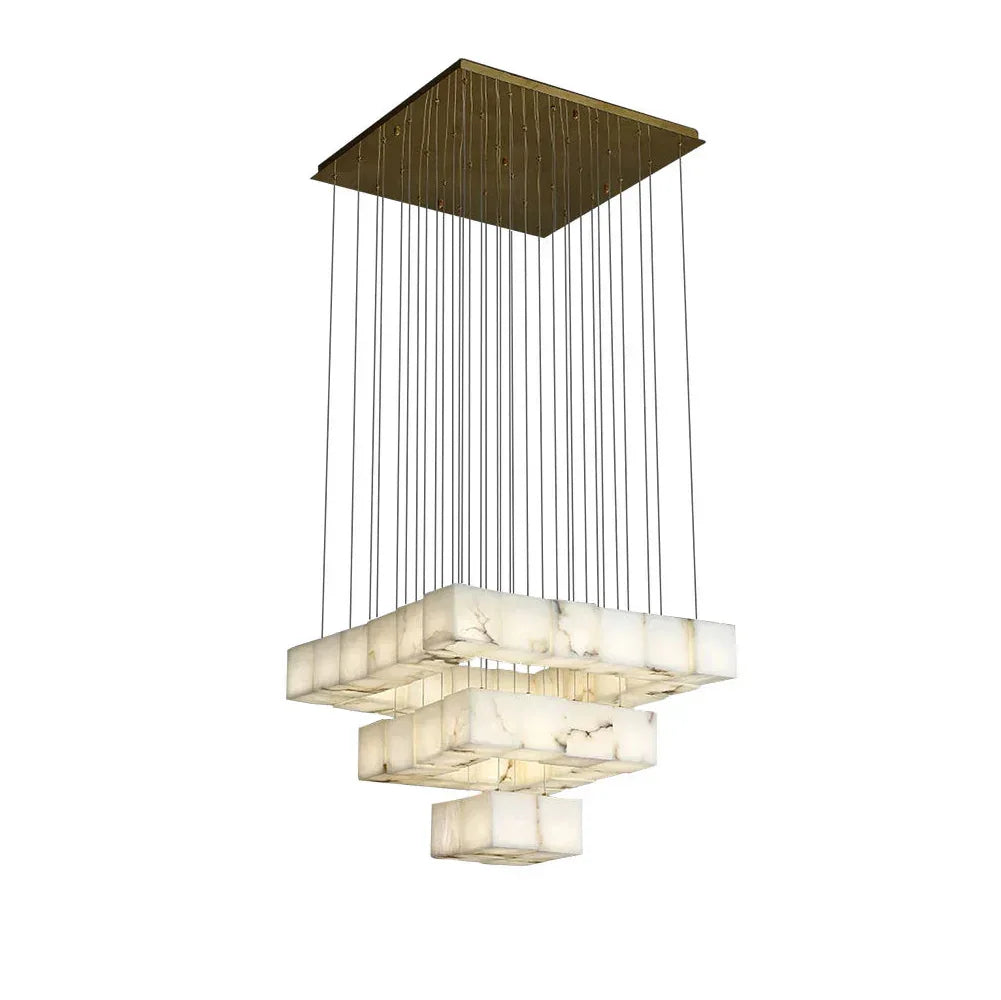 Alabaster Cube Box Chandelier