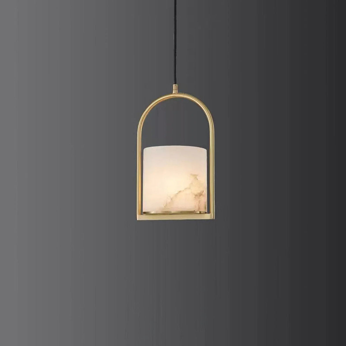 Alabaster Cylinder Pendant Light
