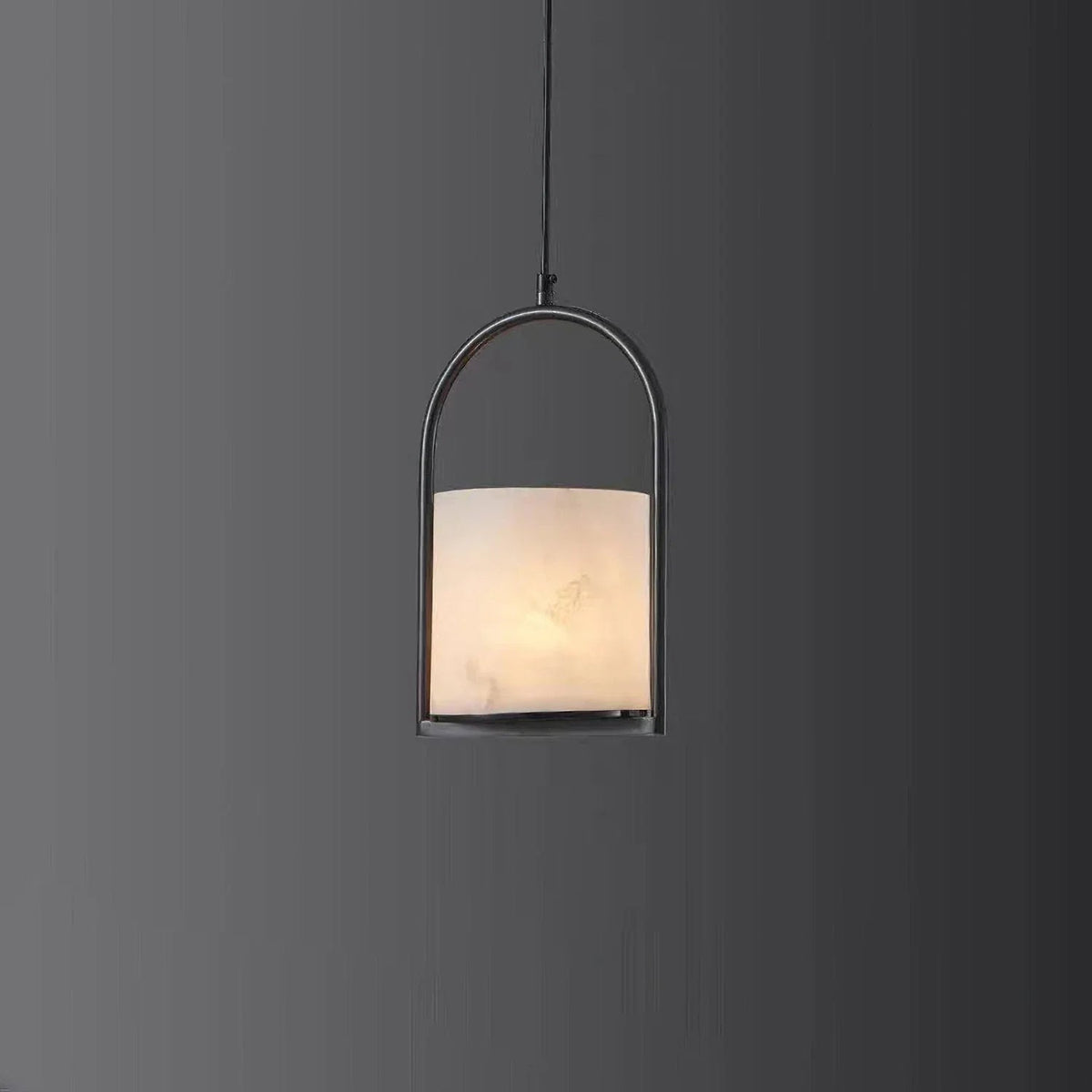 Alabaster Cylinder Pendant Light