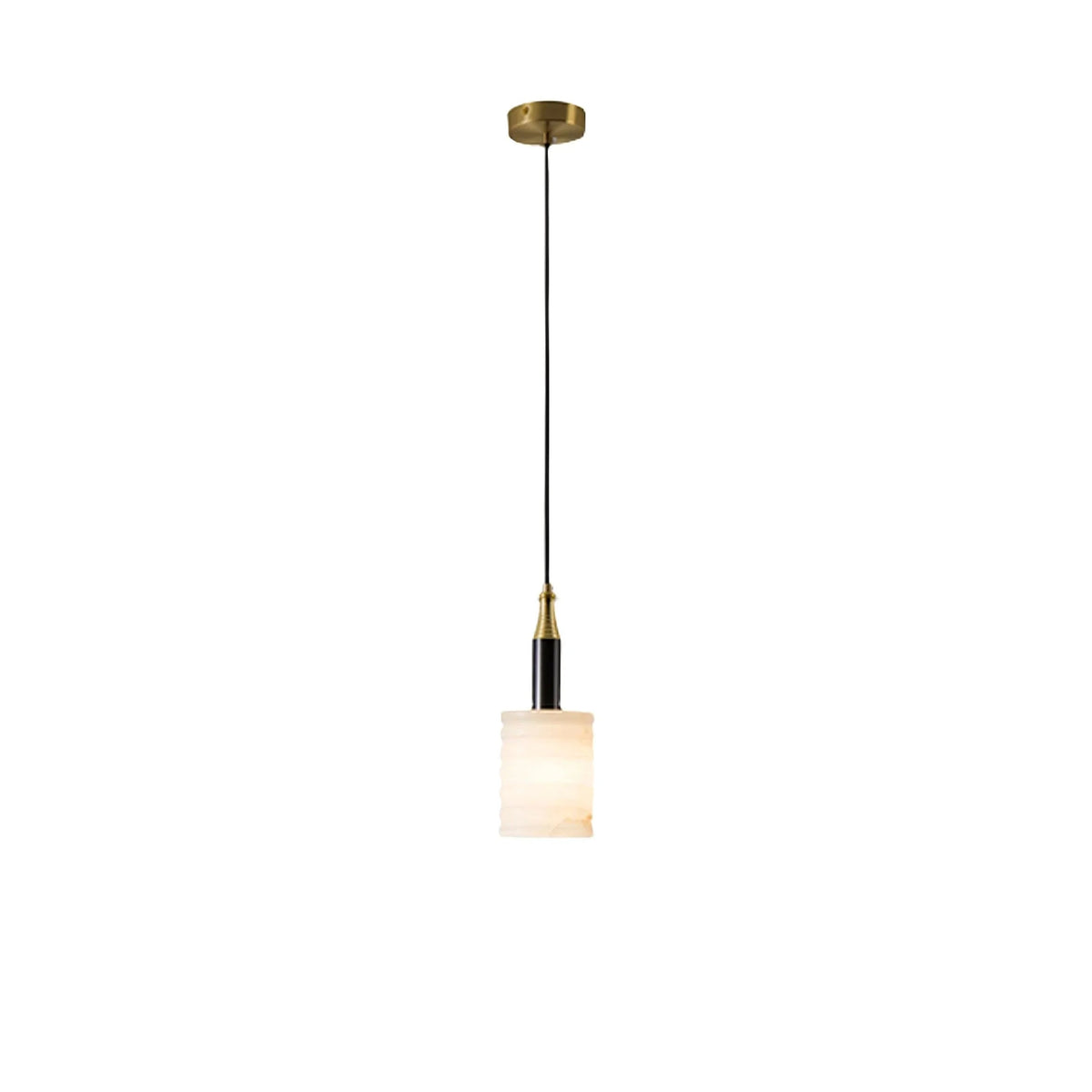 Alabaster Cylindrical Thread Pendant Light