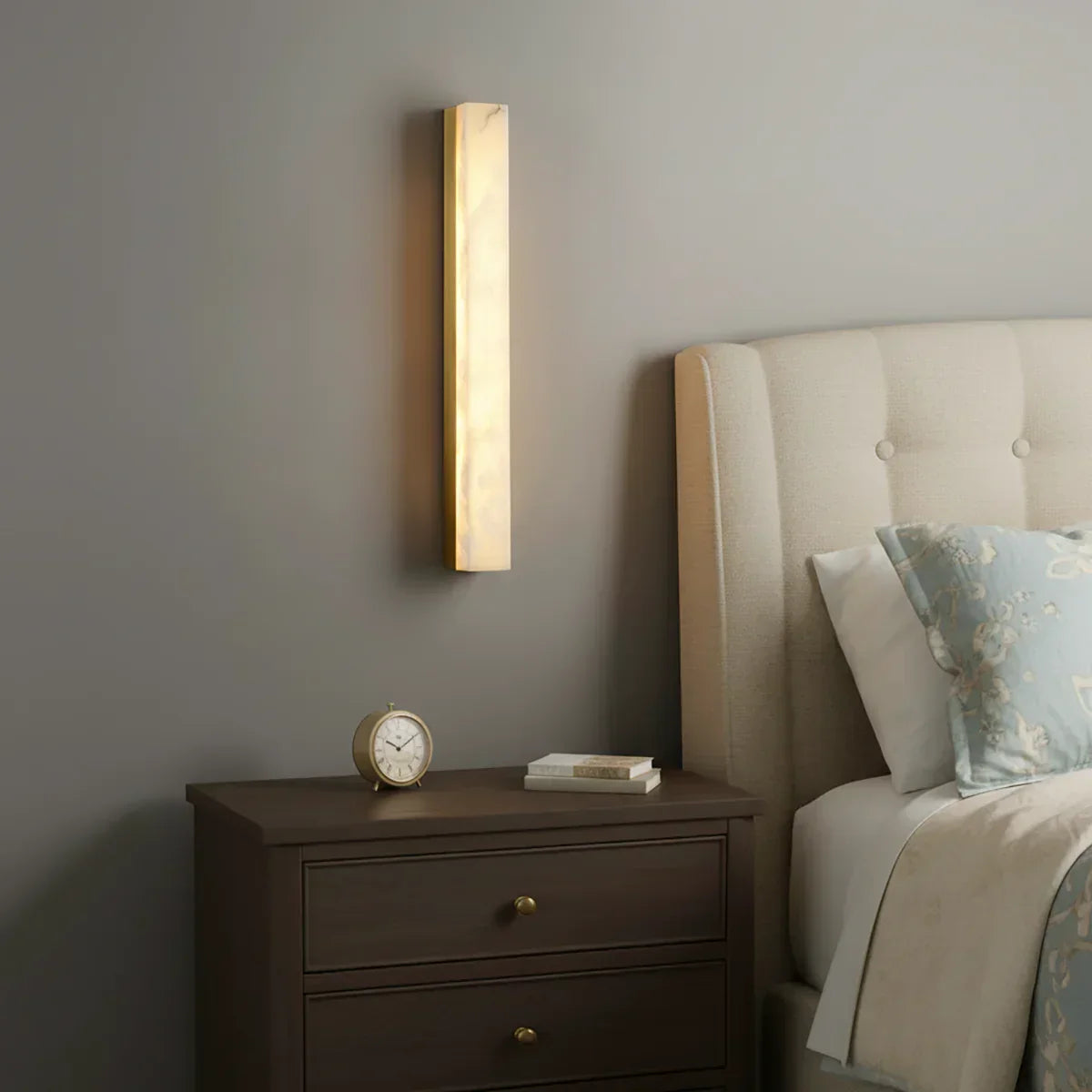 Alabaster Emerson Brass Wall Lamp
