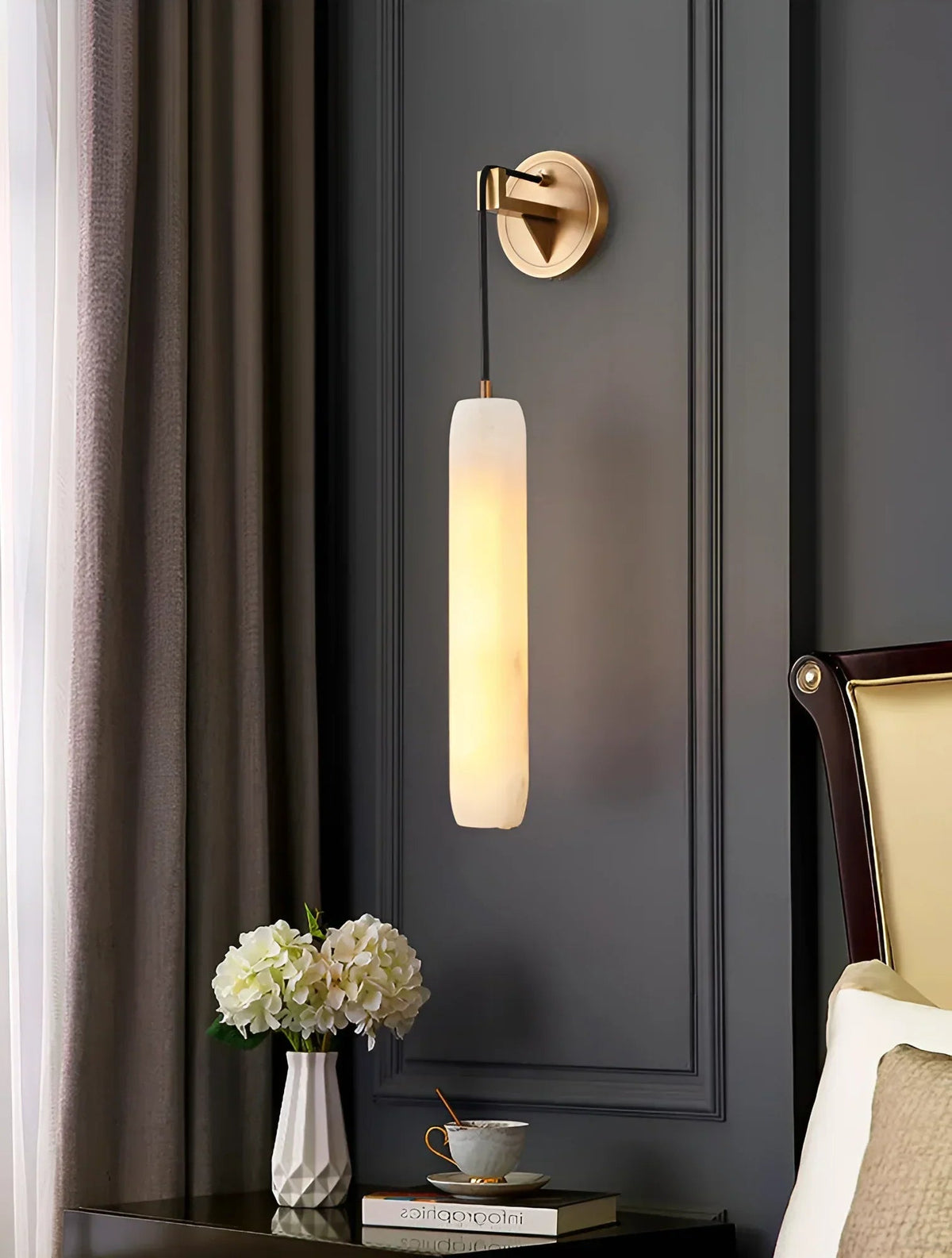 Alabaster Flute Wall Lamp