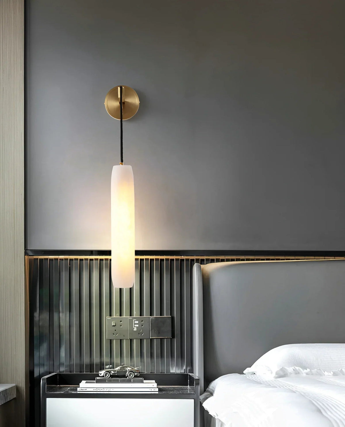 Alabaster Flute Wall Lamp