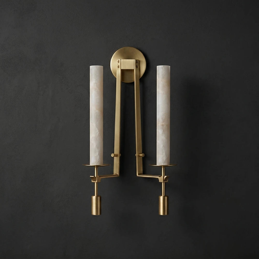Alabaster Fontanelle Candlestick Wall Lamp