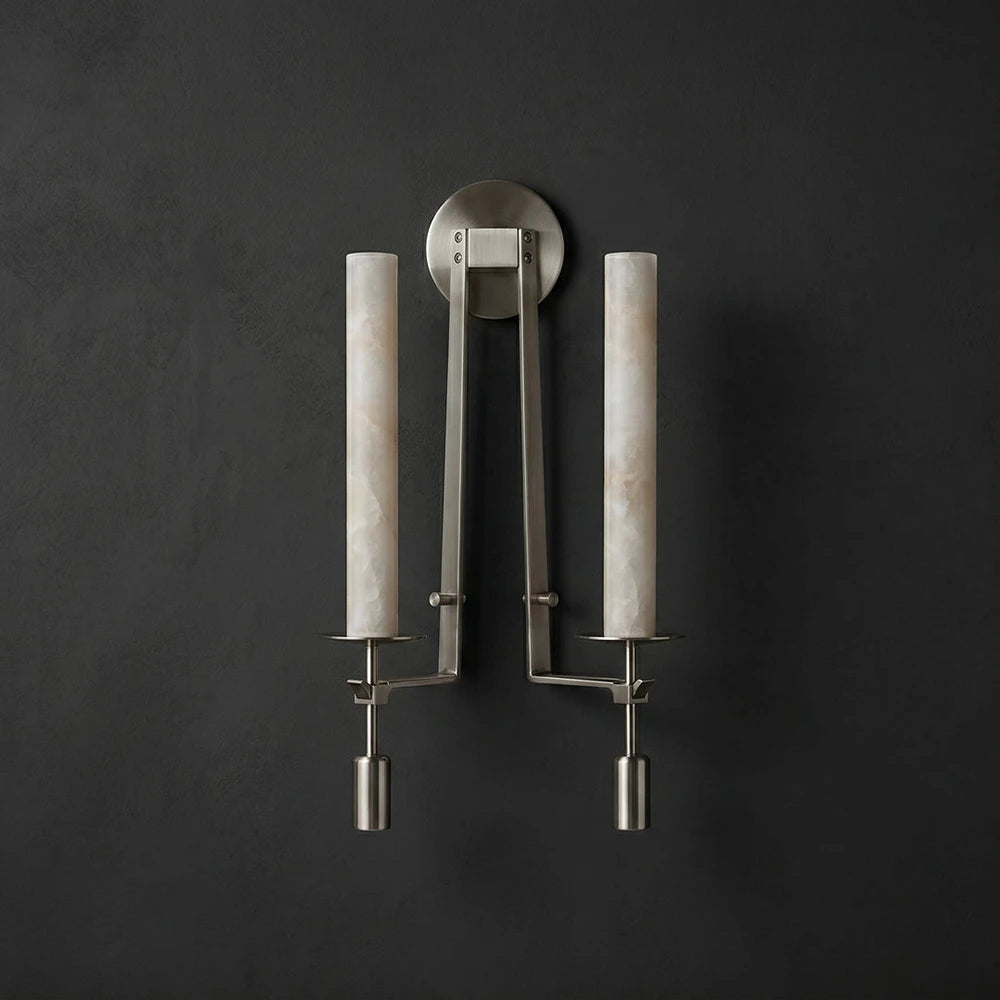 Alabaster Fontanelle Candlestick Wall Lamp