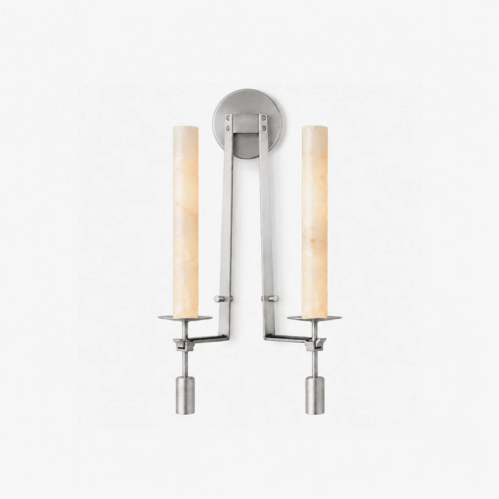 Alabaster Fontanelle Candlestick Wall Lamp