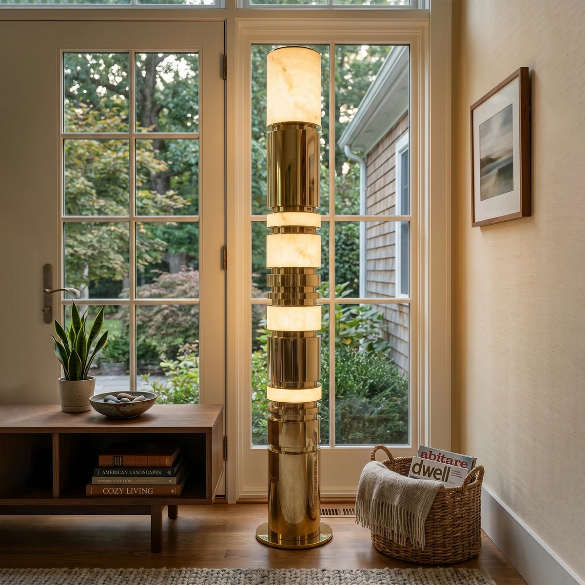 Alabaster Luxury Column Floor Lamp
