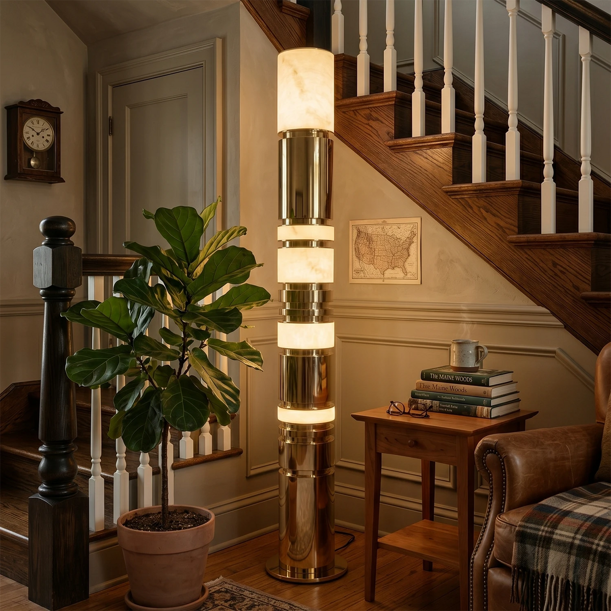 Alabaster Luxury Column Floor Lamp