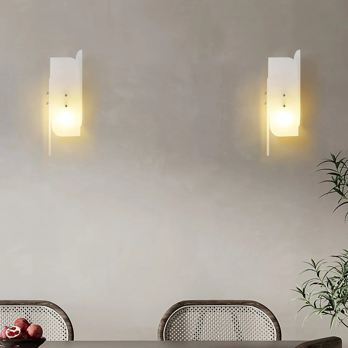 Alabaster Megalith Brass Wall Light