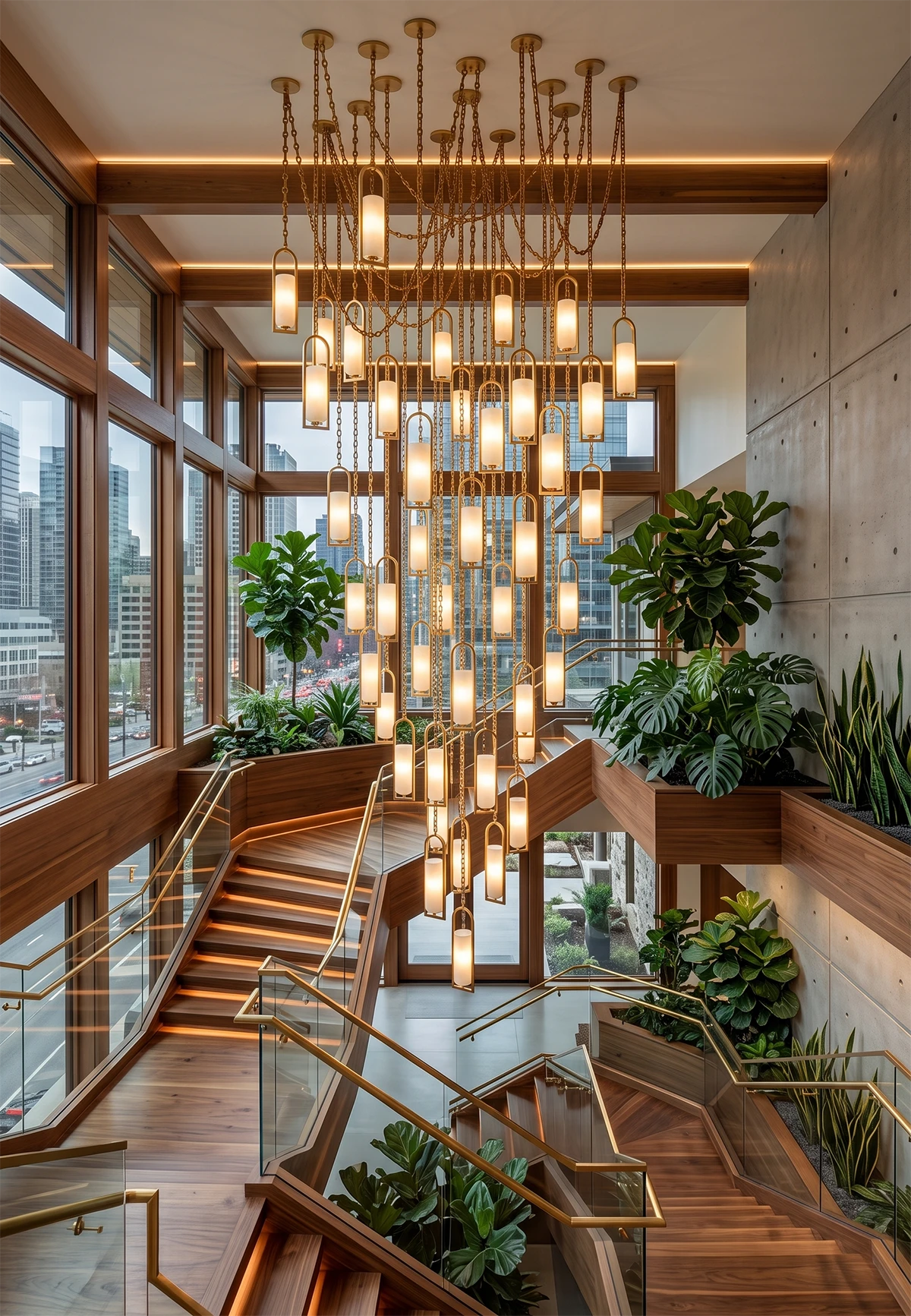 Alabaster Melange Small Chain Chandelier