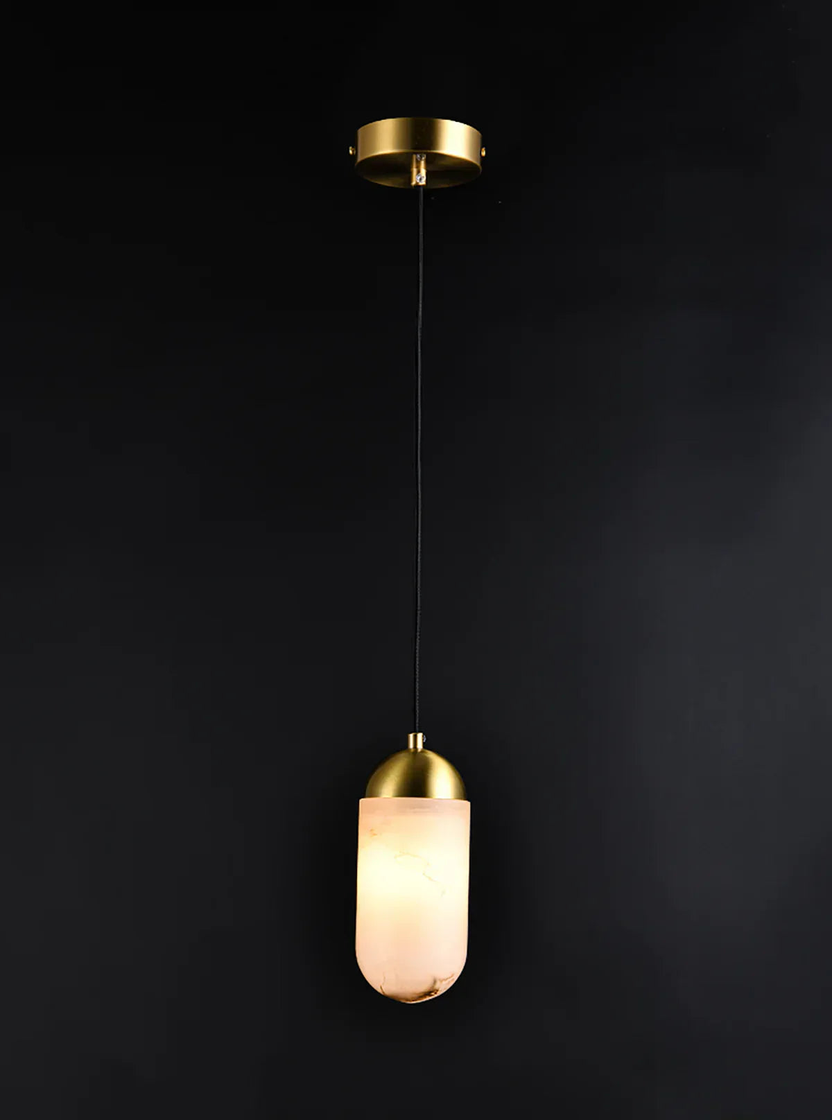 Alabaster Moonshade Copper Pendant Lamp