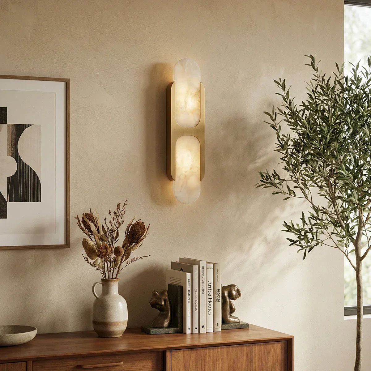 Alabaster Odin Oval Wall Sconce