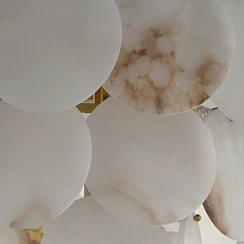 Alabaster Multi-Layer Brass Chandelier
