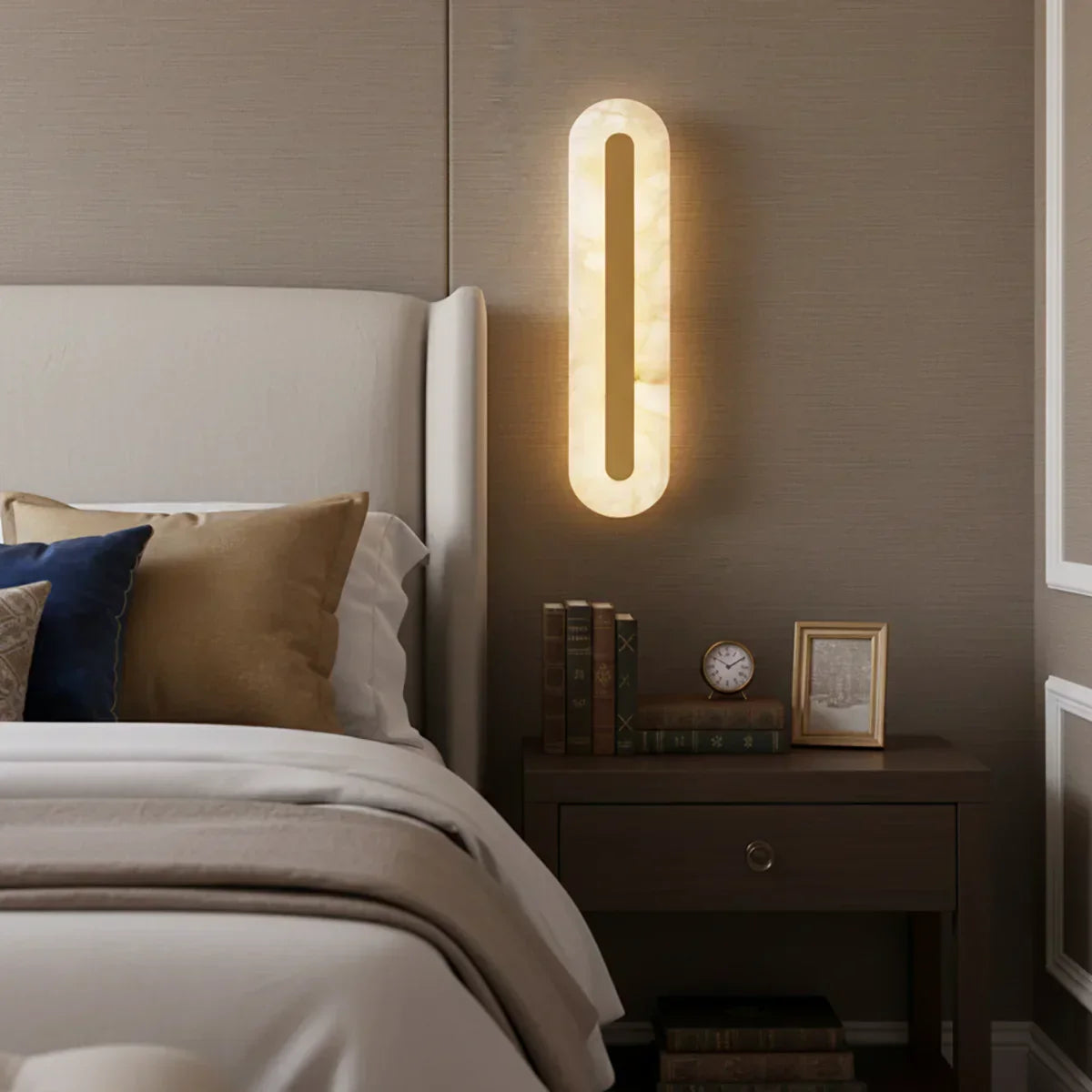 Alabaster Oval Wall Light