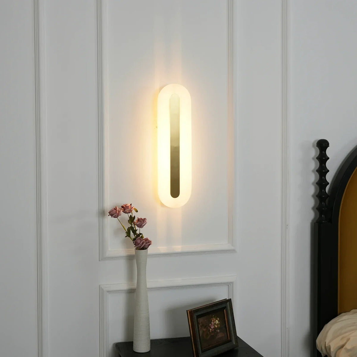 Alabaster Oval Wall Light